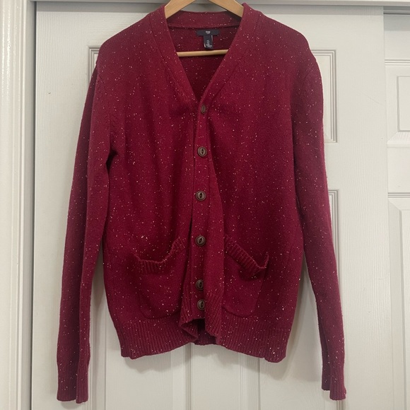 Sweaters - Gap Maroon Speckled Cardigan